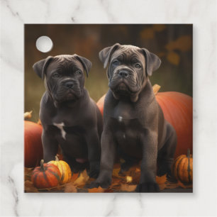 Cane Corso Puppy Autumn Delight Pumpkin Favour Tags