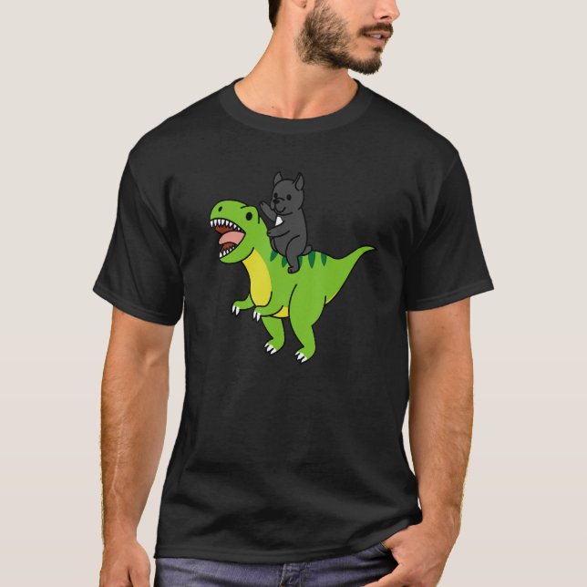 Cane Corso Riding Rex Dinosaur Dog T-Shirt (Front)
