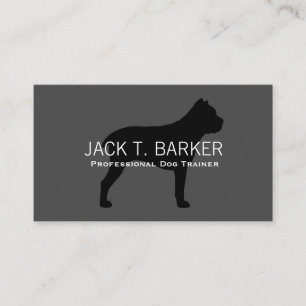 Cane Corso Silhouette Black on Grey Business Card