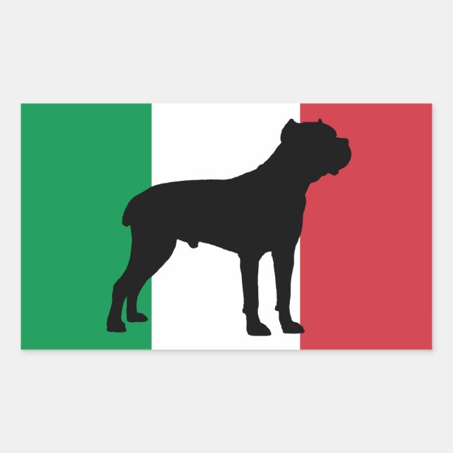cane corso silhouette flag rectangular sticker (Front)
