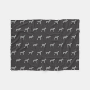 Cane Corso Silhouettes Pattern Grey Fleece Blanket