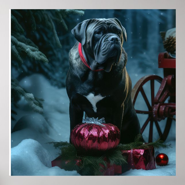 Cane Corso Snowy Sleigh Christmas Decor (Front)