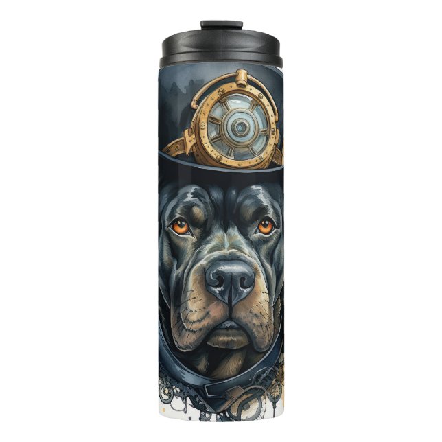 Cane Corso Steampunk Dog Thermal Tumbler (Front)
