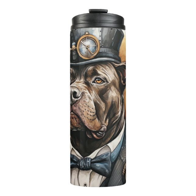 Cane Corso Steampunk Dog Thermal Tumbler (Front)