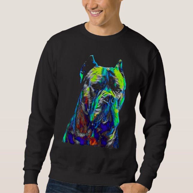 Cane Corso Watercolor Dog Head Sweatshirt (Front)