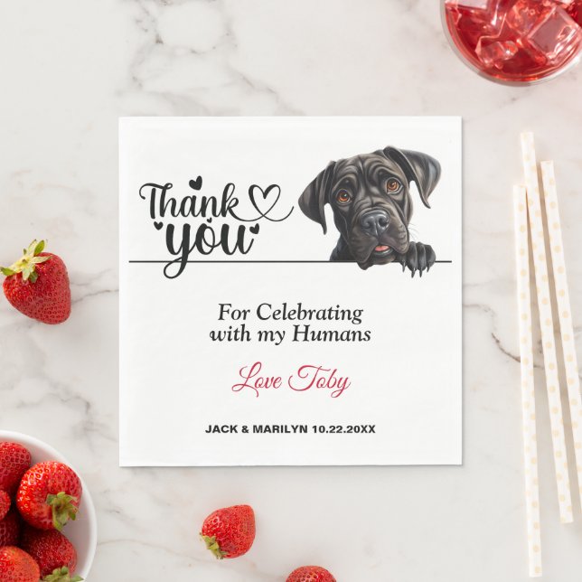 Cane Corso Wedding Thank You Napkin (Insitu)