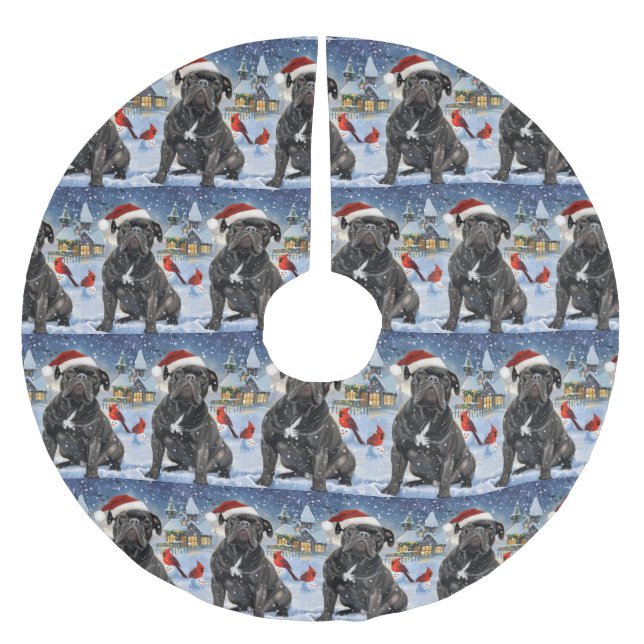 Cane Corso Winter Wonderland Christmas Joy  Brushed Polyester Tree Skirt (Front)