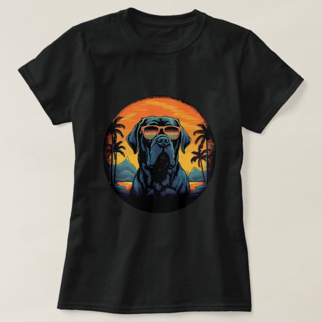 Cane Corso With Sunglasses Presa Canario 13 T-Shirt (Design Front)