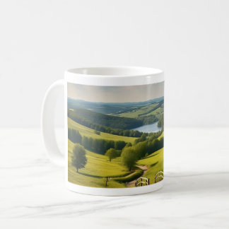 Cane with landscape and lake at the bottom coffee mug