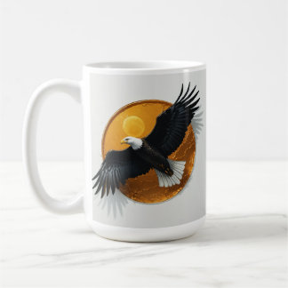 Caneca branca com design aguia  coffee mug