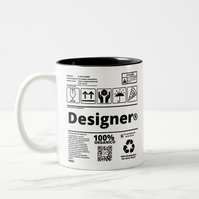 Caneca Designer Two-Tone Coffee Mug (Left)