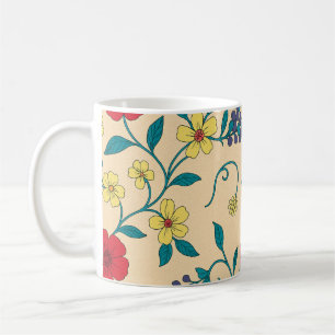 Caneca Floral Vintage com Hibiscos Coffee Mug