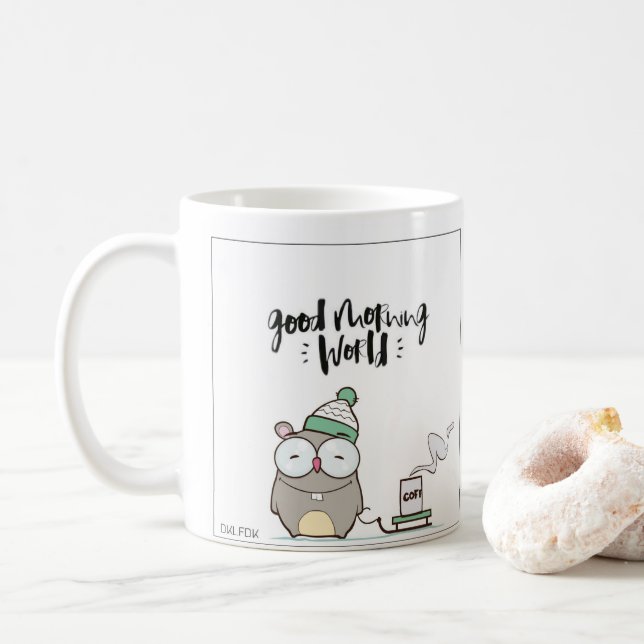 Caneca Good Morning World - DKLFDK Coffee Mug (With Donut)