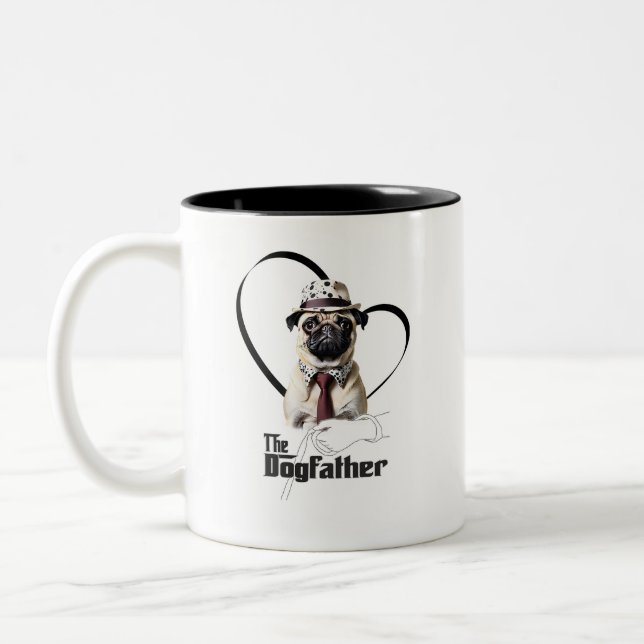 Caneca Pug - The Dogfather Two-Tone Coffee Mug (Left)