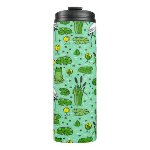 Canes, herons, lilies: vintage swarm. thermal tumbler