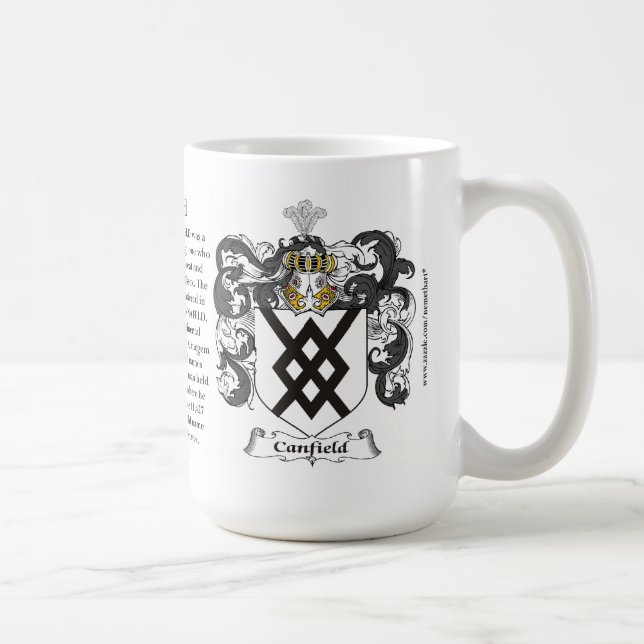 Canfield, the Origin, the Meaning and the Crest Coffee Mug (Right)