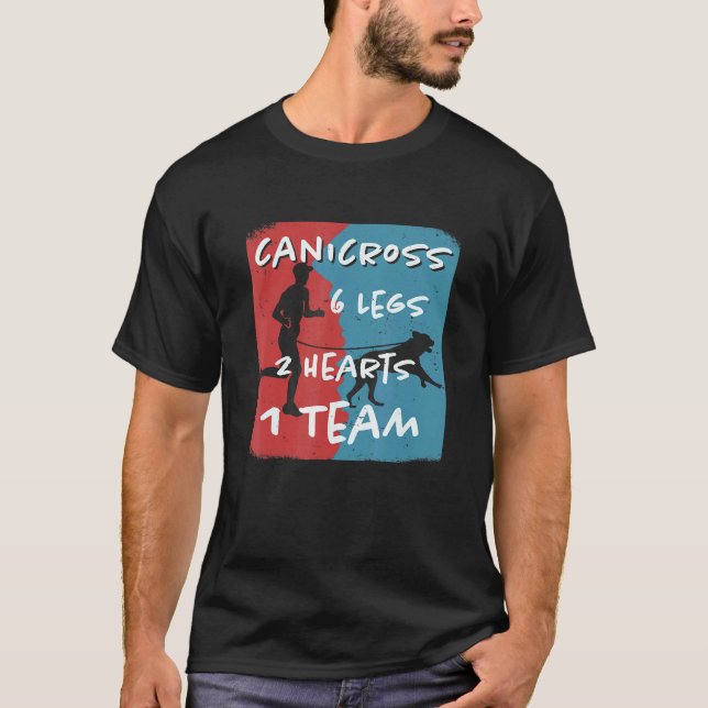 Canicross 6 Legs 2 Hearts 1 Team T-Shirt (Front)