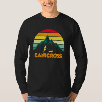Canicross Dog Sport Mountains Runners With Dog Run T-Shirt