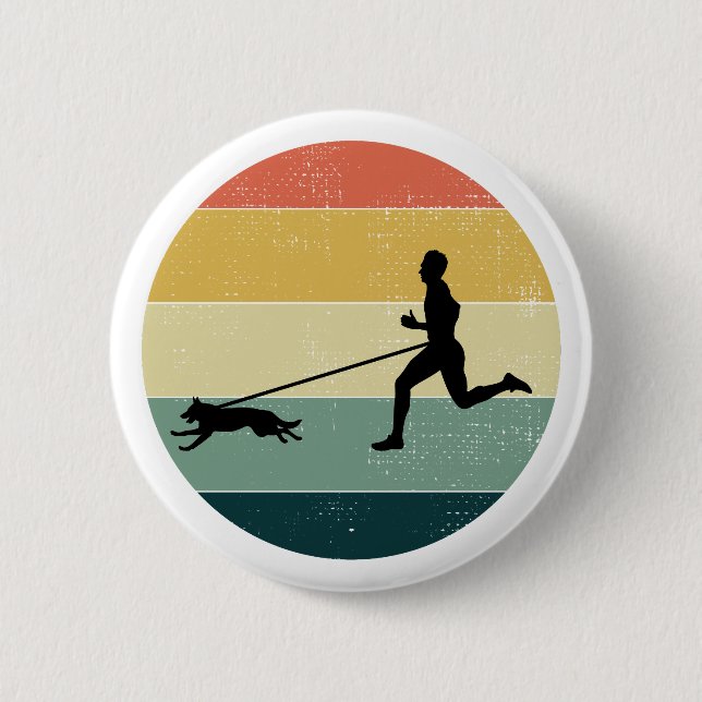 Canicross Trail Running Runner Dog Sport 6 Cm Round Badge (Front)