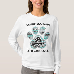 Canine Addison's Paw Print Long-sleeved White Tee