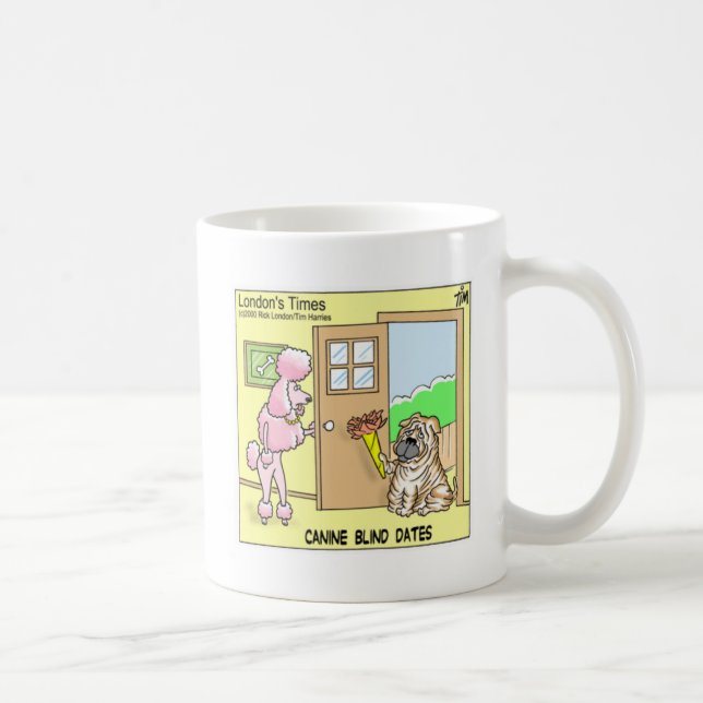 Canine Blind Dates Funny Dog Cartoon Gifts & Tees Coffee Mug (Right)