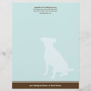 Canine blue brown posh pet sitting service custom customized letterhead