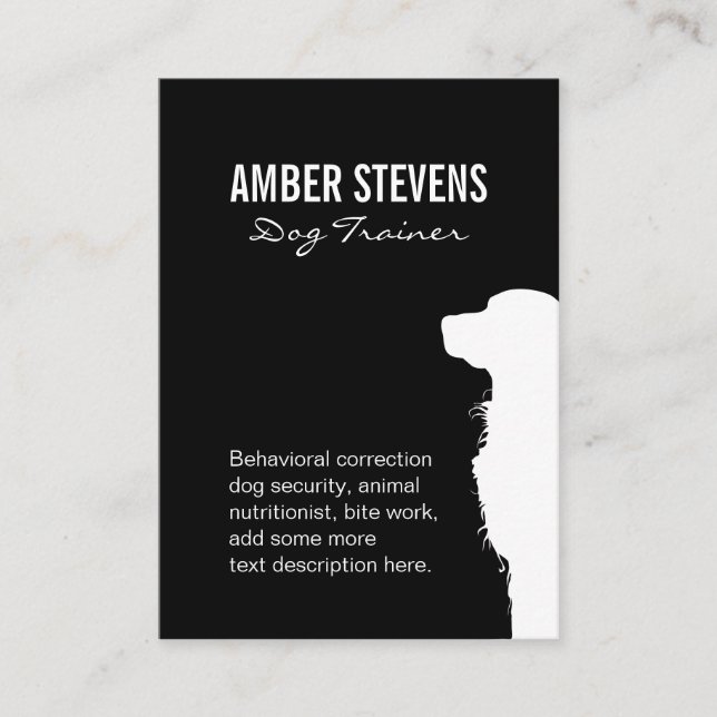 Canine close-up | Dog Training (black) Business Card (Front)