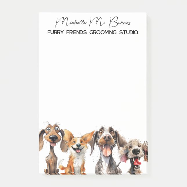 Canine Dog Groomer Pet Services Business Post-it Notes (Front)