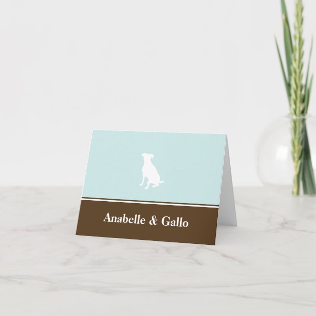 Canine dog personal name custom note card blank (Front)