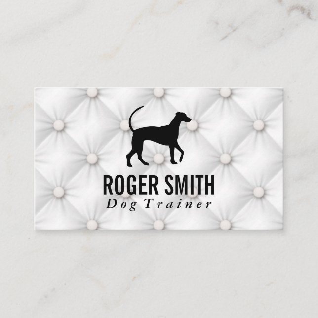 Canine | Dog Training | Upholstered Background Business Card (Front)