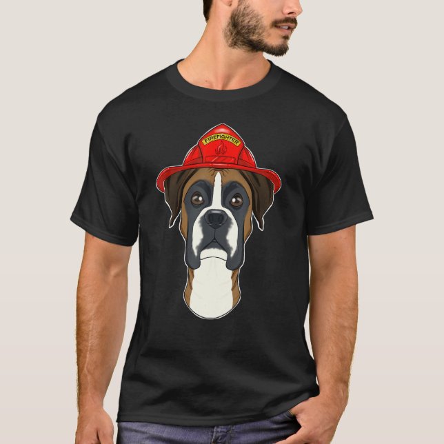 Canine Handler I Fireman Dog I Firefighter Boxer T-Shirt (Front)