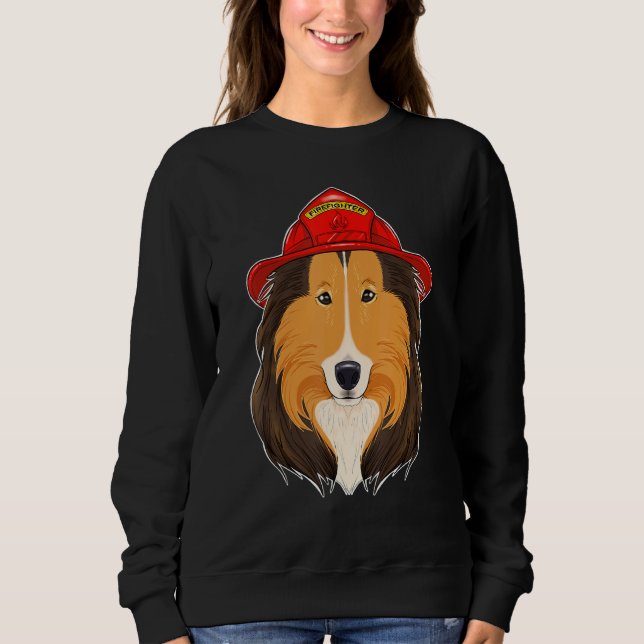 Canine Handler I Fireman Dog I Firefighter Collie Sweatshirt (Front)