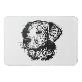 Canine Head Sketch Bath Mat