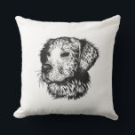 Canine Head Sketch  Cushion<br><div class="desc">A young dog sketched in black - head portrait</div>