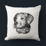 Canine Head Sketch  Cushion<br><div class="desc">A young dog sketched in black - head portrait</div>
