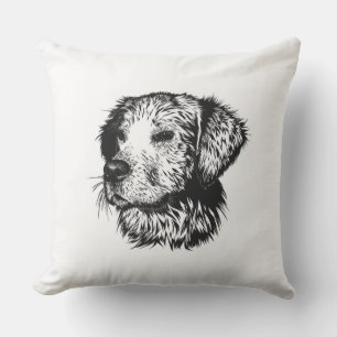 Canine Head Sketch  Cushion