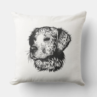 Canine Head Sketch Cushion