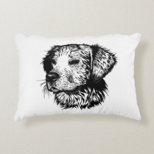 Canine Head Sketch Decorative Cushion