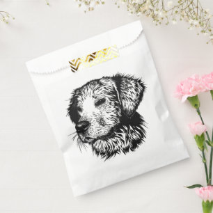 Canine Head Sketch Favour Bags