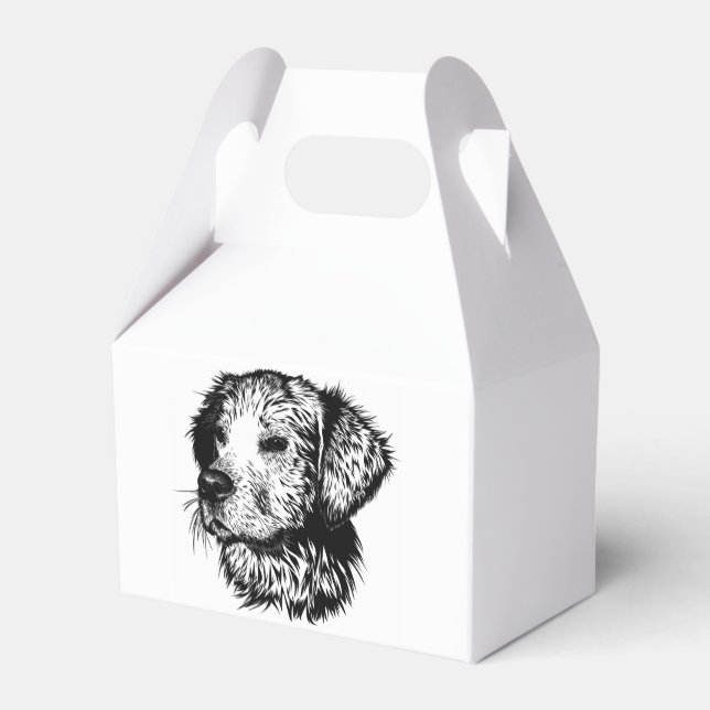 Canine Head Sketch  Favour Box (Front Side)