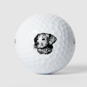 Canine Head Sketch Golf Balls