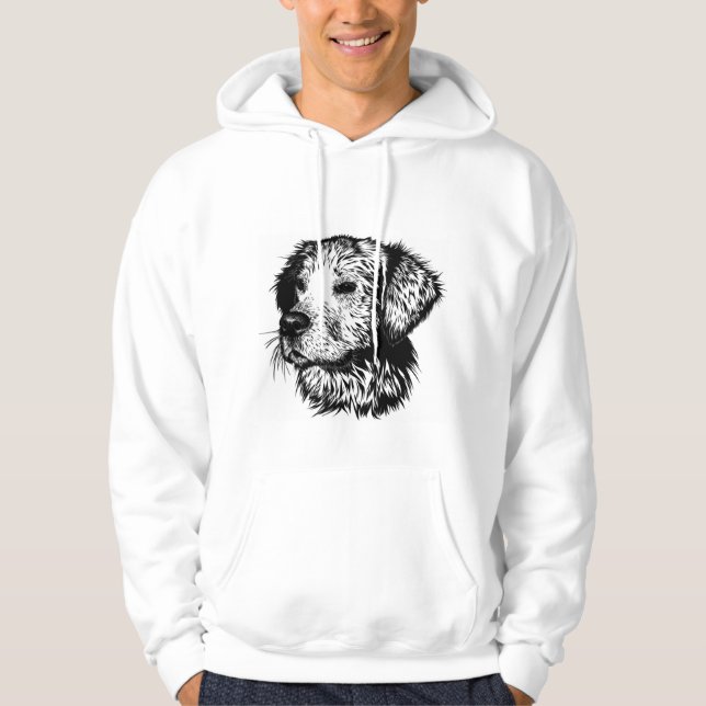 Canine Head Sketch  Hoodie (Front)