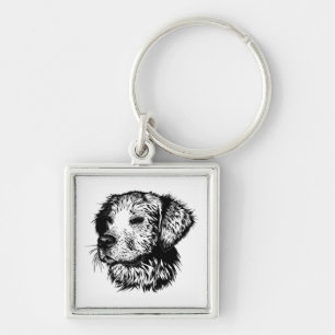 Canine Head Sketch  Key Ring