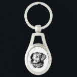 Canine Head Sketch  Key Ring<br><div class="desc">A young dog sketched in black - head portrait</div>