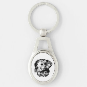 Canine Head Sketch  Key Ring