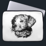 Canine Head Sketch  Laptop Sleeve<br><div class="desc">A young dog sketched in black - head portrait</div>