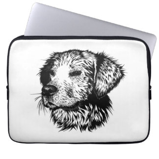 Canine Head Sketch Laptop Sleeve