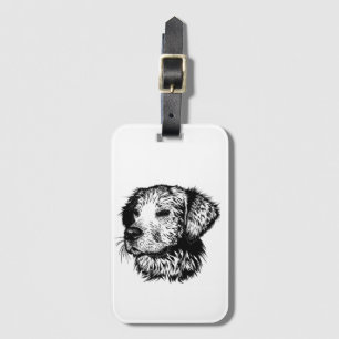 Canine Head Sketch  Luggage Tag