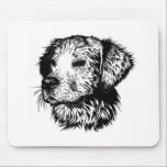 Canine Head Sketch  Mouse Pad<br><div class="desc">A young dog sketched in black - head portrait</div>