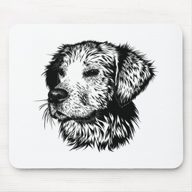 Canine Head Sketch  Mouse Pad (Front)